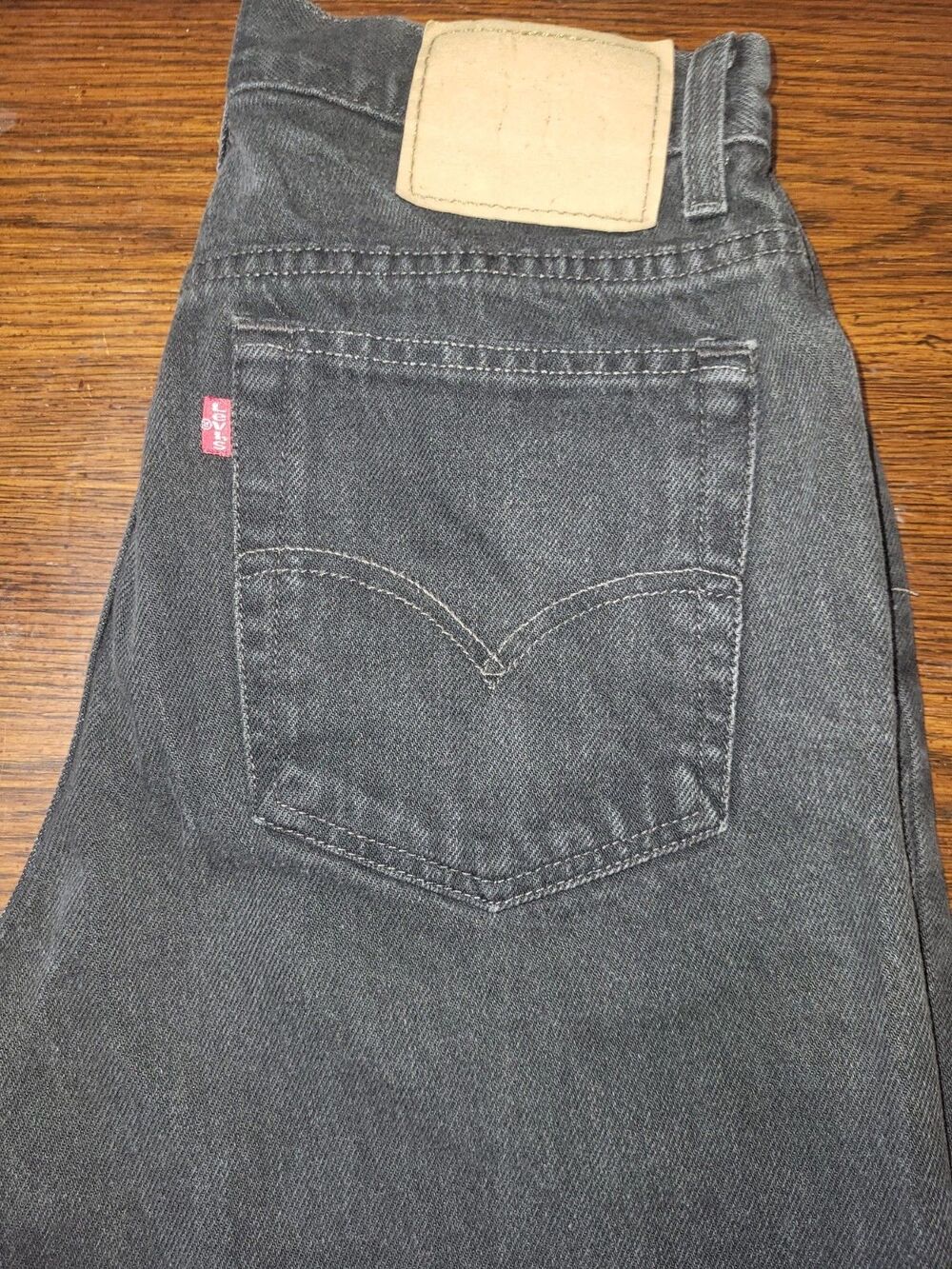 Vtg 2000 Levis 512 Slim Tapered High Rise Jeans Faded Black Charcoal Women 10 M - Picture 4 of 7